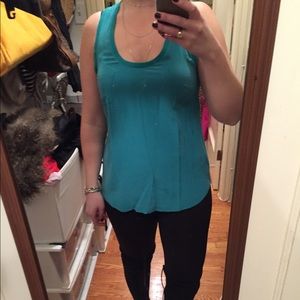 Teal Silk Joie Racerback Tank Top